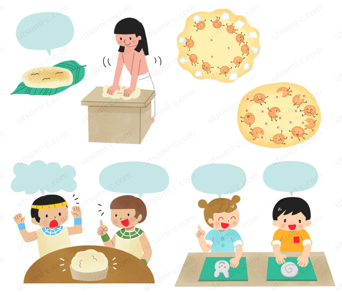 パンができるまでの歴史　イラスト